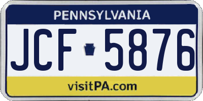 PA license plate JCF5876