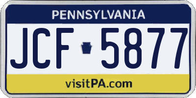 PA license plate JCF5877