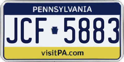 PA license plate JCF5883