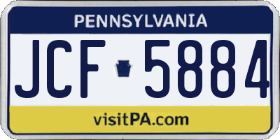 PA license plate JCF5884