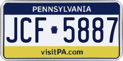 PA license plate JCF5887