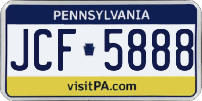 PA license plate JCF5888