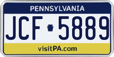 PA license plate JCF5889
