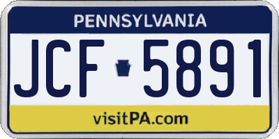 PA license plate JCF5891