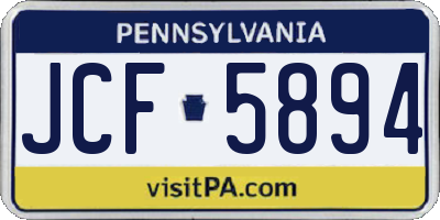 PA license plate JCF5894