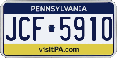 PA license plate JCF5910