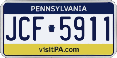PA license plate JCF5911