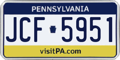 PA license plate JCF5951