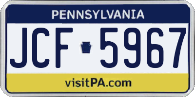 PA license plate JCF5967