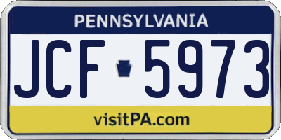 PA license plate JCF5973