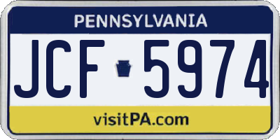 PA license plate JCF5974