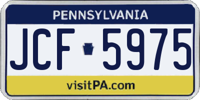 PA license plate JCF5975
