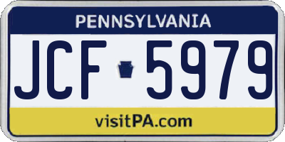 PA license plate JCF5979