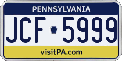 PA license plate JCF5999