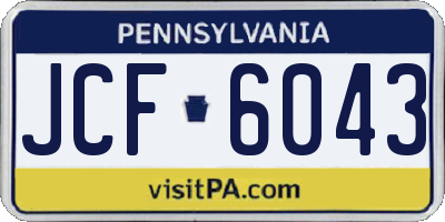 PA license plate JCF6043