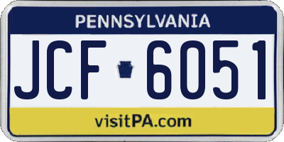 PA license plate JCF6051