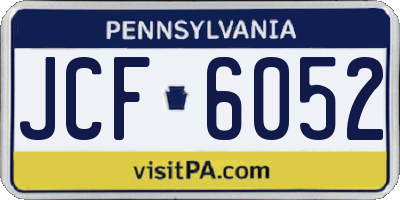 PA license plate JCF6052