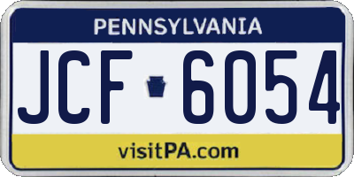 PA license plate JCF6054