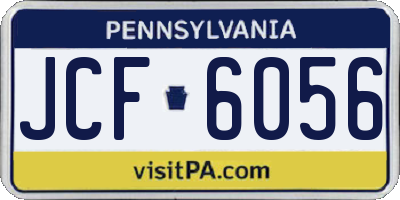 PA license plate JCF6056