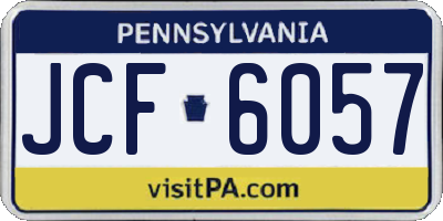PA license plate JCF6057
