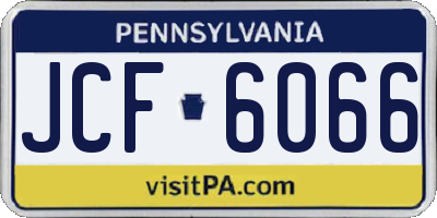 PA license plate JCF6066
