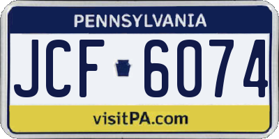 PA license plate JCF6074