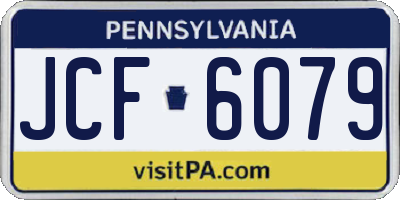 PA license plate JCF6079