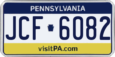 PA license plate JCF6082