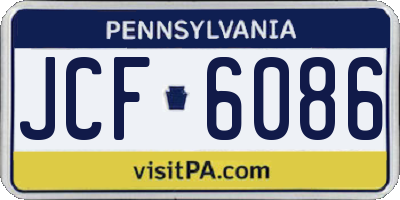 PA license plate JCF6086