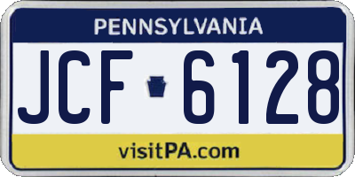 PA license plate JCF6128