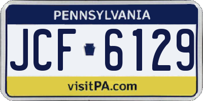 PA license plate JCF6129