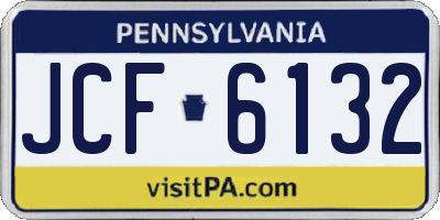 PA license plate JCF6132
