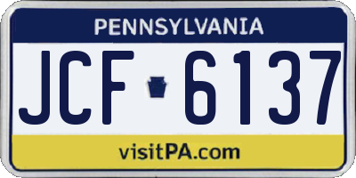 PA license plate JCF6137
