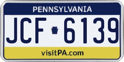 PA license plate JCF6139