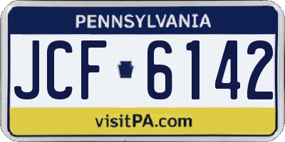 PA license plate JCF6142