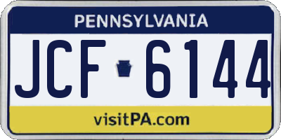PA license plate JCF6144