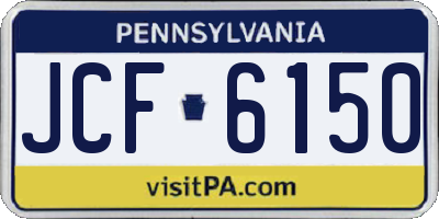 PA license plate JCF6150