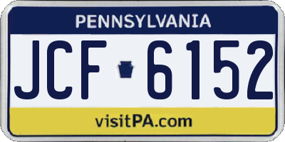 PA license plate JCF6152