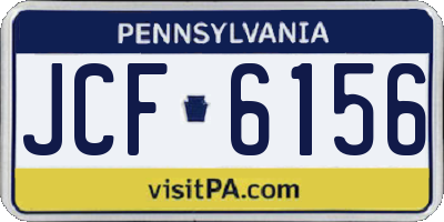 PA license plate JCF6156