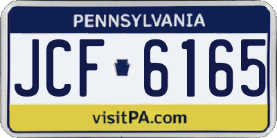PA license plate JCF6165