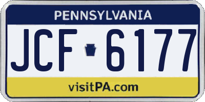 PA license plate JCF6177