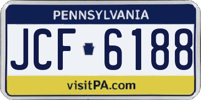 PA license plate JCF6188