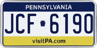 PA license plate JCF6190