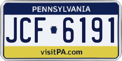 PA license plate JCF6191