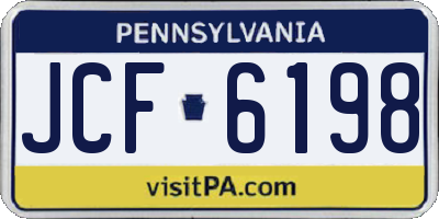PA license plate JCF6198