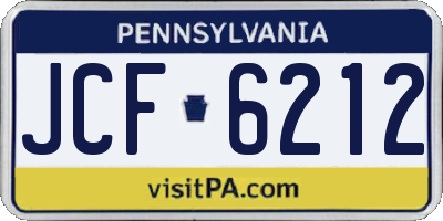 PA license plate JCF6212