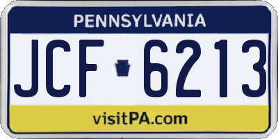 PA license plate JCF6213