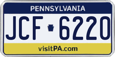 PA license plate JCF6220