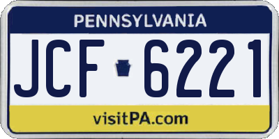 PA license plate JCF6221