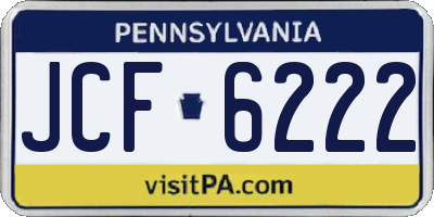 PA license plate JCF6222